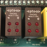 Opto 22 PB16HQ Input Output Module Rack Board w/ (3) OAC5Q & (1) IAC5Q Used