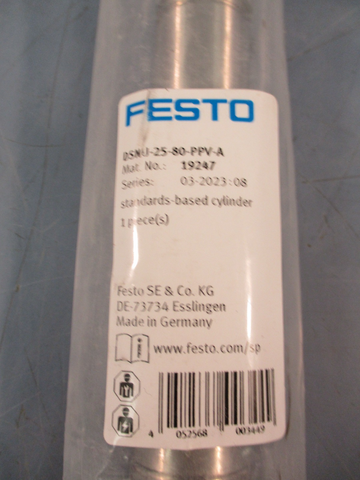 FESTO DSNU2580PPVA 19247 ISO Cylinder, Standard Based 19247 Double Acting