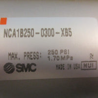 SMC NCA1B250-0300-XB5 Tie-Rod Cylinder 250PSI 1.70MPa 3" Stroke 2.5" Bore