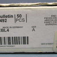 Box 50 Allen Bradley 1492-EBL4 Terminal Block End Barriers Yellow & Gray NIB