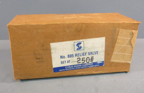 Cyrus Shank 805, Relief Valve, 1" Inlet, 250 PSIG, 1184 SCFM