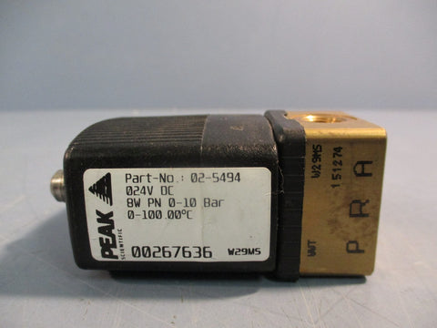 Peak Scientific 02-5494 Solenoid Valve 24vdc 8w, 0-10 Bar 00267636