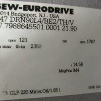 Sew Eurodrive R47 DRN90L4/BE2/TH/V Gearmotor 14.56:1 13/16" Shaft Dia NOS