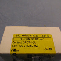 SQUARE D 8501KPR13P14V20 Ser. G 120V 50/60Hz PlugIn Purpose Relay