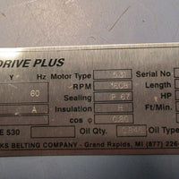 Sparks Dura Drive Plus Stainless SS Drum Roller 16" Motorized Pulley Motor Drive