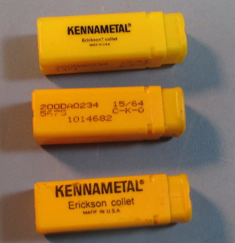 Lot of 3 Kennametal Erickson Collet 15/64 CKO, 200DA0234 New