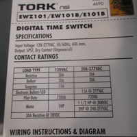 Tork 24 Hr Digital Electronic Timer Switch (Indoor/Outdoor) E Series E101B