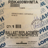 Holophane Lighting RBK400MHMTA 400 Watts MH MT Volts Ballast Replacement