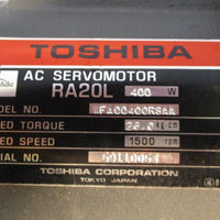 Toshiba WFA00400RSAA AC Servo Motor RA20L 400 W, 1500 RPM NWOB