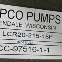 Ampco Pumps LCR20-215-18F Centrifugal Pump 114mm Imp. 2" Inlet 1-1/2" Outlet NOS