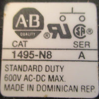 Allen Bradley 1495N8 Ser A Auxiliary Contact Standard Duty 600V AC/DC Lot of 2