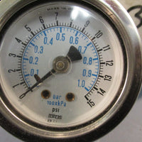 Lot of (2) ENFM 7RW132C0K301KG Pressure Gauge 711411/21/8 015 PSI/BAR