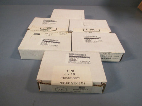 Lot of 6 Screw Cap Qty10 NC8 HC 5/1618 X2 FT8516182ZY
