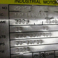 Baldor M2394 Motor 15 HP, 3525 RPM, 256U Frame, 208-230/469 V, 09C111W306