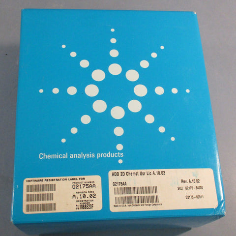 Agilent Technologies G2175AA Chemstation Software User License Rev. A.10.02