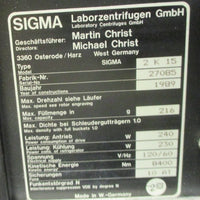 B. Braun Sigma 2K15 Benchtop Refrigerated Centrifuge Rotor NR. 14125 Working