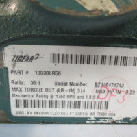 Dodge Tigear 2 13Q30LR56 Right Angle Gear Reducer 0.39hp, Ratio 30:1 1750RPM