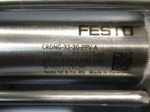 FESTO 160884 DOUBLE ACTING PNUEMATIC CYLINDER 145 PSI 10 BAR CRDNG3220PPVA