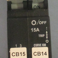 CBI QL28KM15 Circuit Breaker 2 Poles 15 Amp QL2(13)DMKM15A Lot of 2