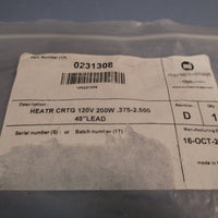 Markem Imaje Heater Cartridge 120V 200W 48" Lead 0231308