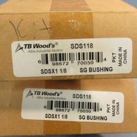 Lot of (2) TB Woods SDS118, SDSX1 11/8”, SG Bushing Keyed Bore