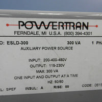Powertran Auxiliary Power Source ESLD300 300 VA 1 Phase Used
