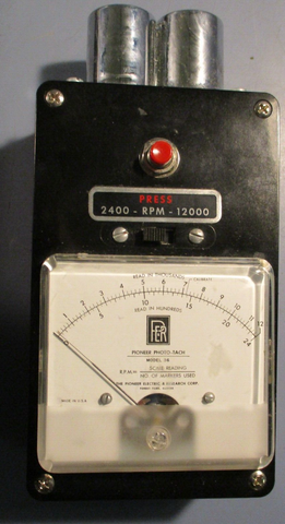 Pioneer Photo Tach Model 36 Analog Tachometer 240012000 RPM