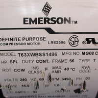 Emerson T63XWBSS1486 Definite Purpose Compressor Motor 3450RPM 5/8" Shaft Dia
