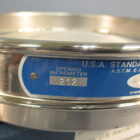 VWR 57334578 #70 U.S. Standard Testing Sieve 8" Dia 0.140mm Wire Dia Stainless