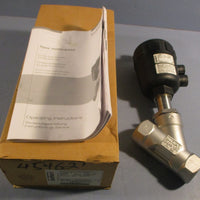 Burkert 2000 Pneumatic Valve 00454621 Pilot 65145PSI 2Way Solenoid PTFE SS