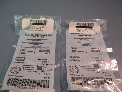 Allen-Bradley ControlNet BNC Plug RG-6QS 17486-BNC/B Lot of two