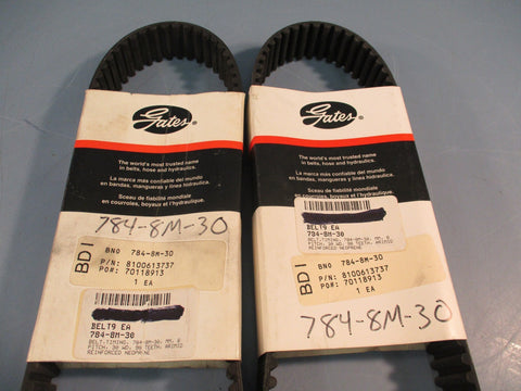 LOT OF (2) GATES 784-8M-30 TIMING BELT 8MM PITCH X 30 WD, 98 TEETH