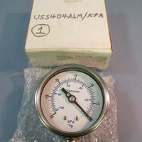 KPA 4" SST DUAL SCALE GAUGE 1/4" NPT LOWER 40014LA 300VAC 30 to 0