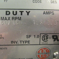 US Motors U32V2BC Inverter Duty Motor 60Hz 1800RPM 1.5hp 460V 4.4A