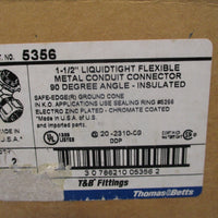 Thomas & Betts 11/2" 90 Degree Steel Insulated Liquid Tight Connector 5356