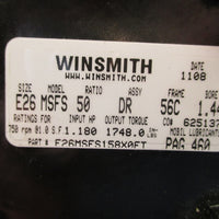 Winsmith Speed Reducer E26MSFS 40 DR 56C 1.44 Bore 40:1 1.88 HP E26MSFS158X0FT
