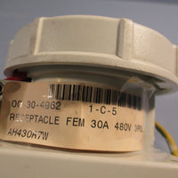 MENNEKES AH430R7W 3 POLE 30A 480VAC 3PH 4W WATERIGHT RECEPTACLE
