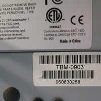 Triview Television/Monitor, 100-240 VAC, 50-60 HZ, 0.8A Model# TBM-0903