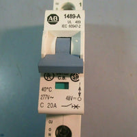 Allen Bradley Circuit Breaker 1489A1C200 20 Amp 277 Volt Single Pole Unit