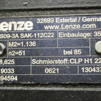 Lenze MDSKABS11222 3 Ph, 6.4 kW & GKS093A SAK112C22 Gear Motor 48.625:1 Ratio
