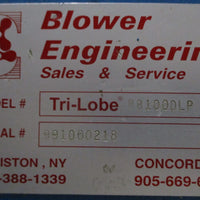 Blower Engineering TriLobe RB100DLP Blower Package w/ Baldor EM4316T Motor 75HP