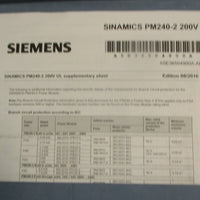 Siemens 6SL32101PB155UL0 Frequency Converter 1.1kW 200240V
