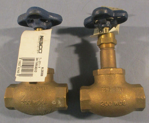 Nibco T-211-Y Gate Valve 3/4" Bronze Body 125lb SWP 200lb WOG (Lot of 2)