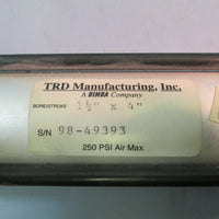 TRD MANUFACTURING AIR CYLINDER 9849393 DBL ACTUATING, 11/2 IN BORE 4 IN STROKE