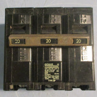 Gould ITE Q320 Circuit Breaker 3 Pole 20A 240VAC Type QP Cu/Al