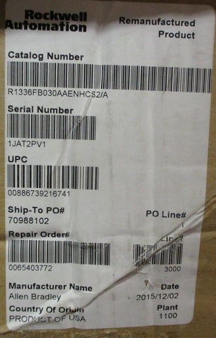 Allen Bradley 1336F-B030-AA-EN-HCS2 Ser A Variable Frequency Drive 3PH