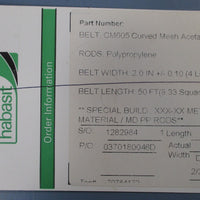 Habasit CM605 Curved Mesh Belts Acetal Blue 10' x 2" Lot of 5