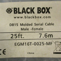 Black Box EGM16T0025MF DB15 Molded Serial Cable Male/Female 25ft Length