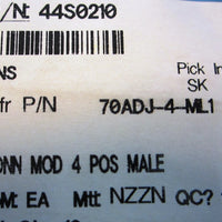 Bourns Mod Battery Contact, 4 pos, Male, 30VDC, 4mm pitch, 20 pcs 70ADJ4ML1