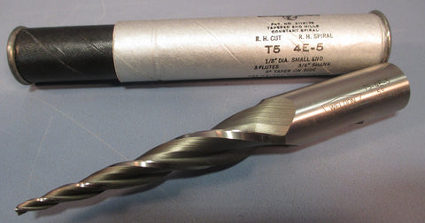Weldon 5° Tapered End Mill: T54E5, 3/32"DIA, 3/4"SHK, HSS, 3FL, USA